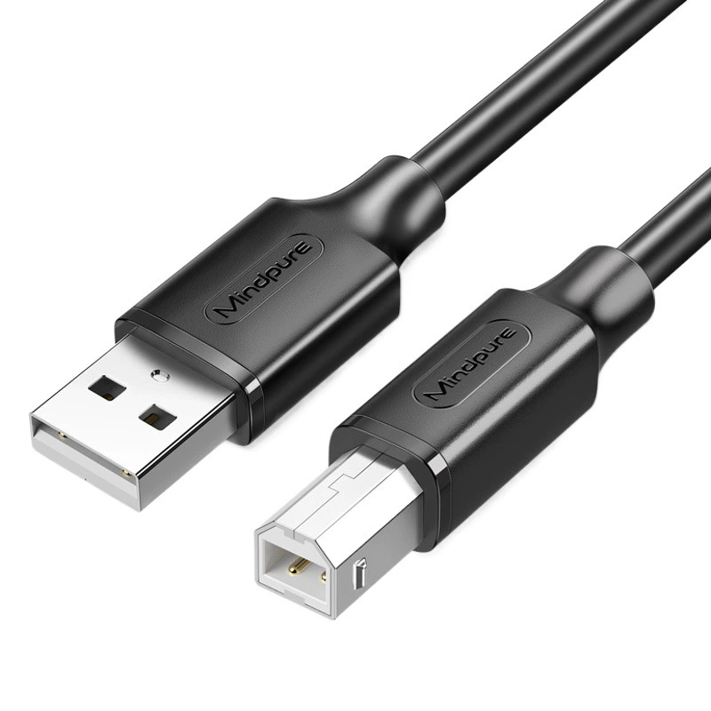 Кабель для подключения принтера Luxun USB 2.0, кабель для передачи данных, бескислородная медь, черный, квадратный разъем USB, кабель для печати