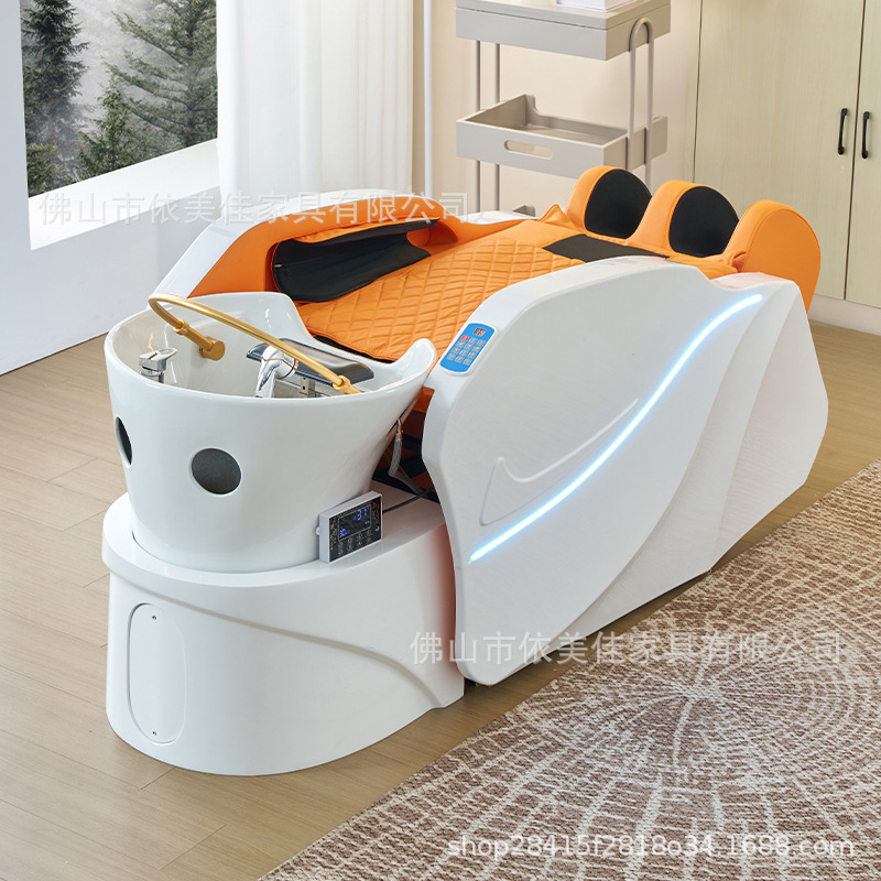 Cama de lavado de cabello de masaje eléctrico cama de curado de cabello de circulación de agua a temperatura constante cama de lavado de agua de fumigación cama de proyecto especial para salón de peluquería