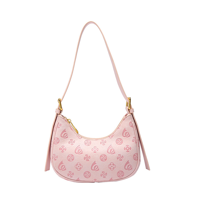 Dames schoudertas crescent roze voor zomerse stijlen_voghion.com