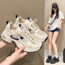 街头风网面老爹鞋女2025新款透气时尚休闲鞋秋冬潮流运动厚底鞋女