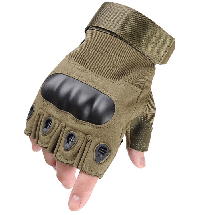 Oji medio dedo guantes tácticos hombres y mujeres deportes montañismo fitness equitación combate negro shell entrenamiento especial guantes de protección