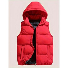 K 18523 Men Hooded Solid Color Vest ��ɫ��ñ���� ŷ���羳
