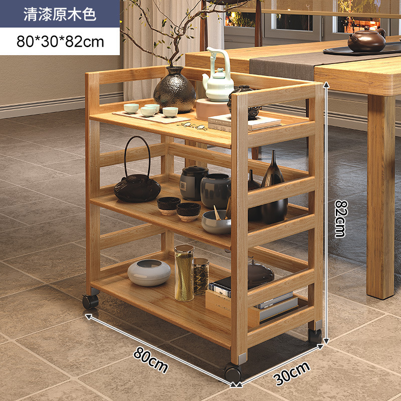 Estante para juegos de té de madera maciza, carrito pequeño, estante de almacenamiento para tazas de té, mesa de té móvil, gabinete de té para el hogar, mesa de té