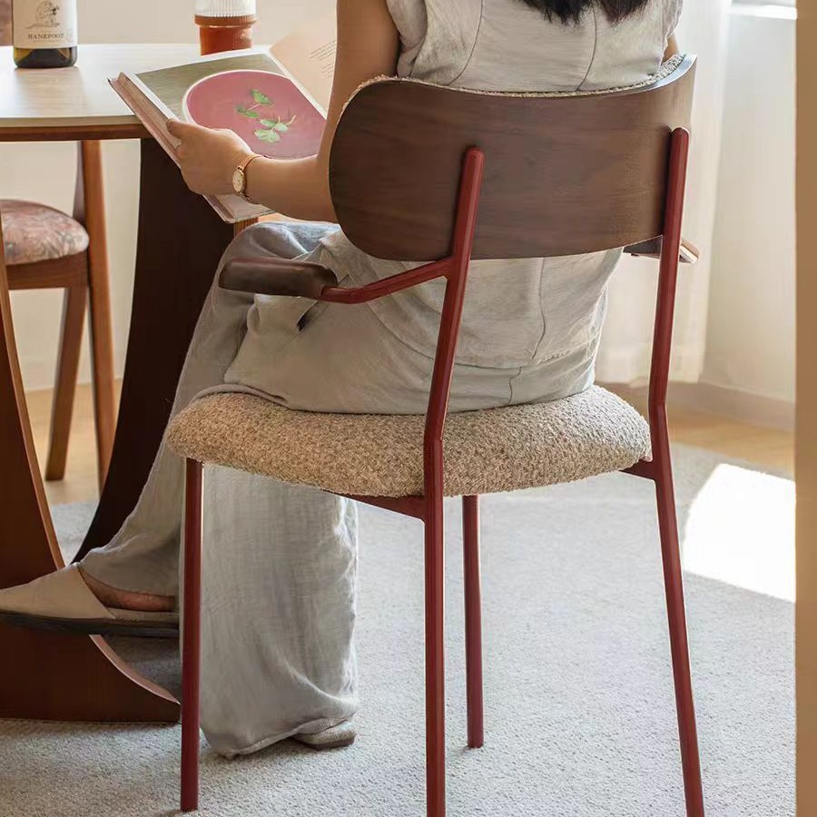 French Mid-Century Style New Chair Home Designer Dining Chair Restaurant Living Room Simple Retro Makeup Single Chair
