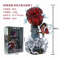 アニメフィギュア ワンピース GK 江戸島編 第4世代 ビッグアプーン キングガン 武装色 ルフィ 箱入りフィギュア