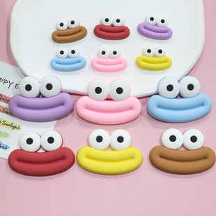 big small size cartoon sausage mouth eye charger protective case plush toy hairpin phone case diy accessories