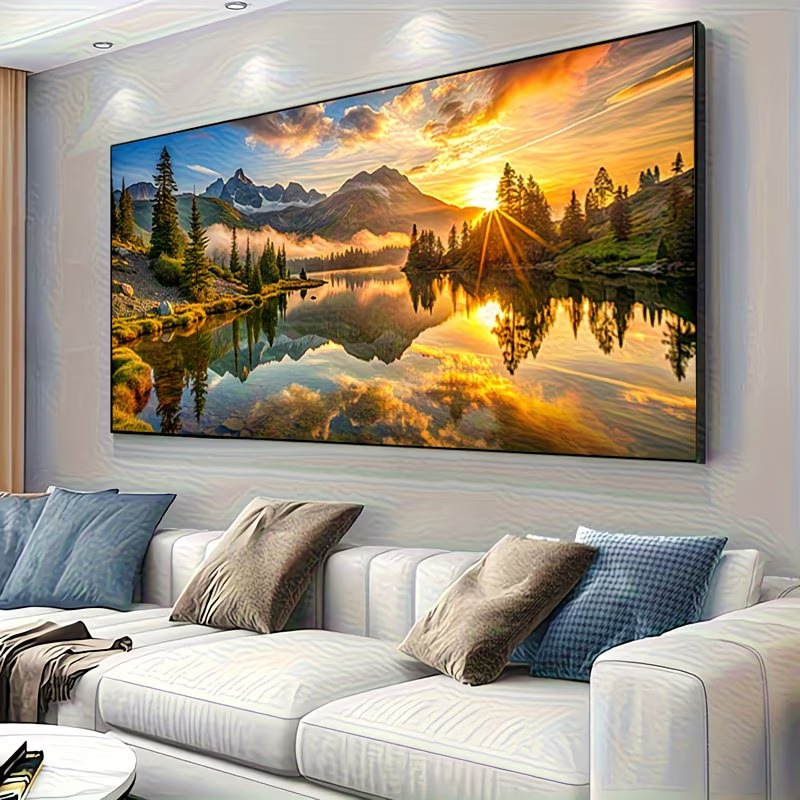 Transfronterizo Amazon pintura de diamantes fábrica de explosión venta directa pintura de diamantes DIY paisaje decoración pintura colgar paquete de herramientas '