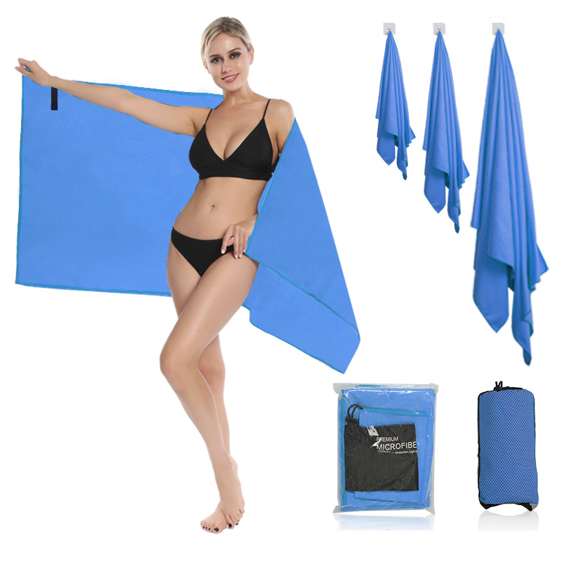 Toalla especial para hombres de color sólido con logotipo fijo Toalla absorbente de sudor de playa portátil Toalla deportiva de microfibra absorbente