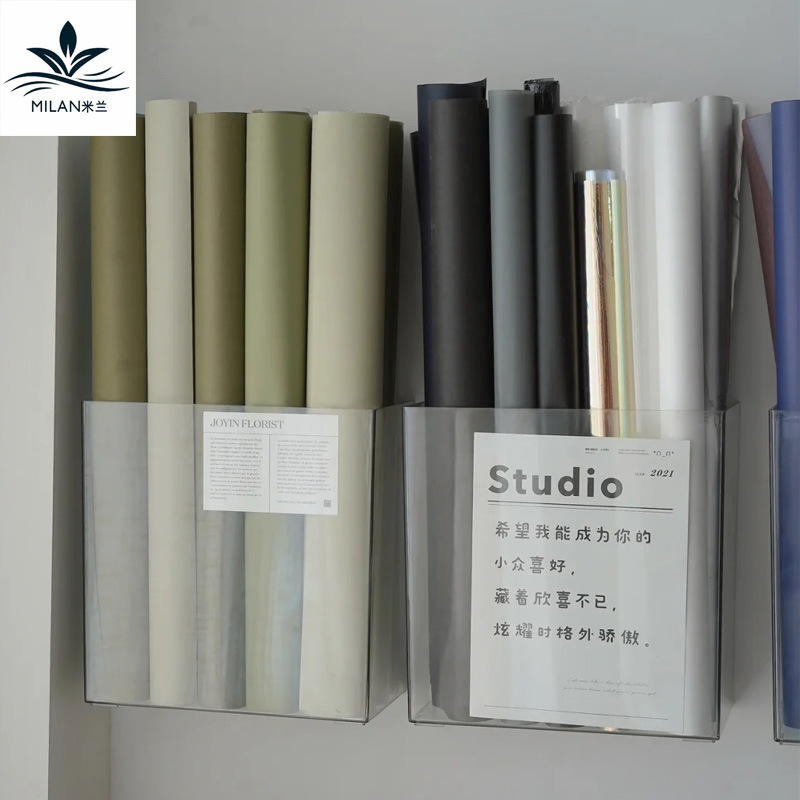 Montado en la pared transparente de acrílico de La Flor de embalaje de papel de almacenamiento de cubo de exhibición de la flor caja de almacenamiento de la floristería suministros materiales