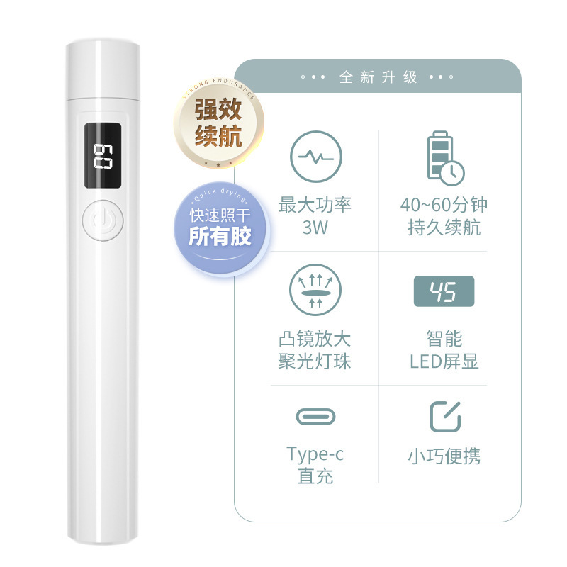 Nueva Pantalla de almacenamiento de energía transfronteriza lámpara de uñas de mano lámpara de fototerapia de uñas portátil lámpara de cabeza de silicona lámpara de presión