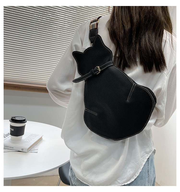 Borsa per gatti carina 2024 Borsa a tracolla singola nuova primavera Borsa a tracolla retrò in pelle alla moda e versatile Borsa da donna a tracolla personalizzata_voghion.com