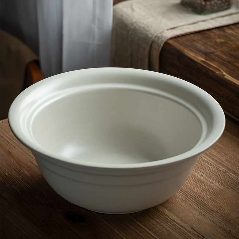 Tazón de sopa grande grueso mate, tazón de frutas, tazón de verduras de todo fósforo de color sólido para el hogar, tazón especial Maoxuewang, tazón grande de cerámica