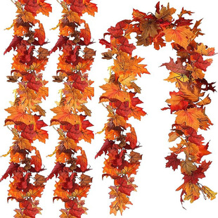 Autumn Hanging Ornaments, Simulated Maple Leaves and Rattan, Halloween Simulated Green Plants, Amazon Harvest Festival Decorations, Simulated Maple Leaves