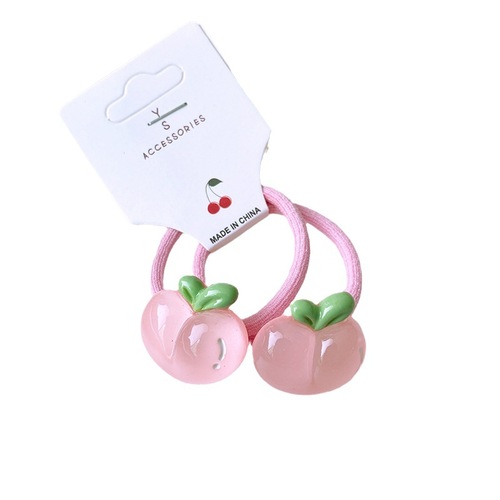 2 pieces of sweet and cute cartoon translucent fruit hair bands for babies with high elasticity and soft ponytail hair rope children's hair accessories