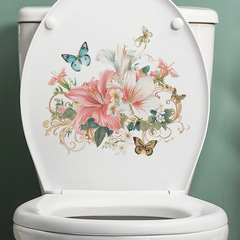 新款MG-M062創意浮雕花朵蝴蝶馬桶貼浴室衛生間美化牆壁貼畫批發