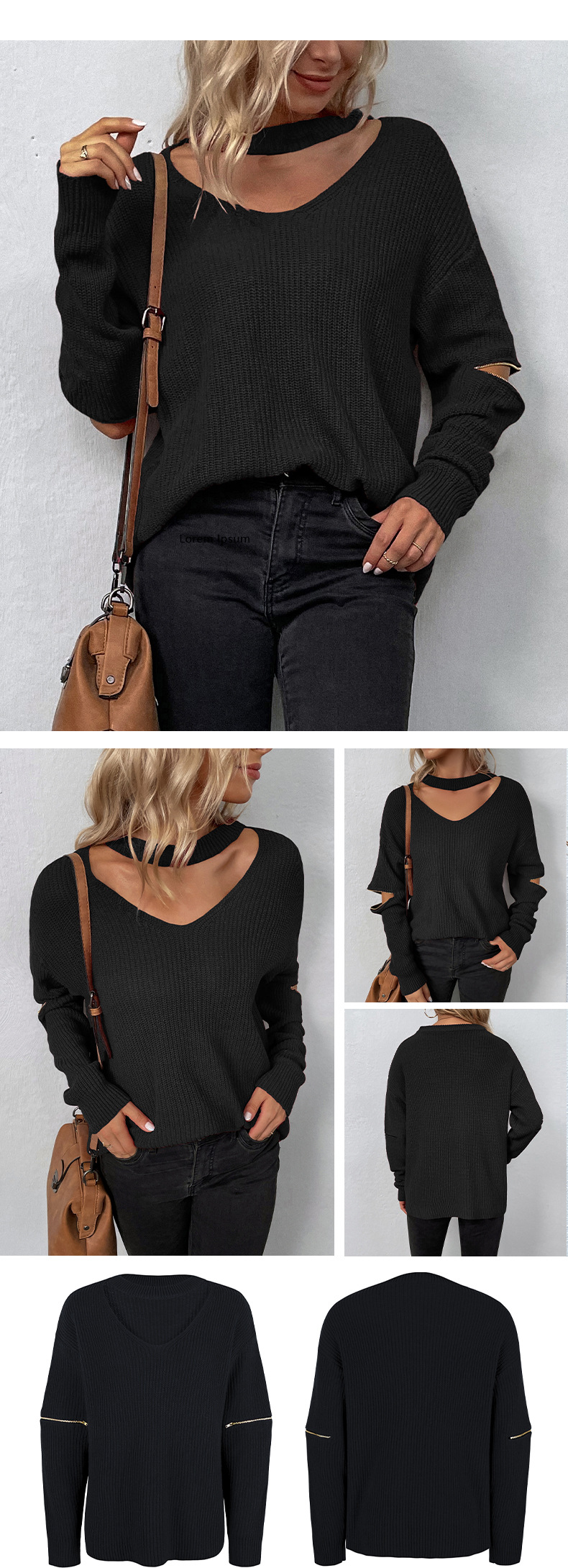 V-neck Halter Sweater 5