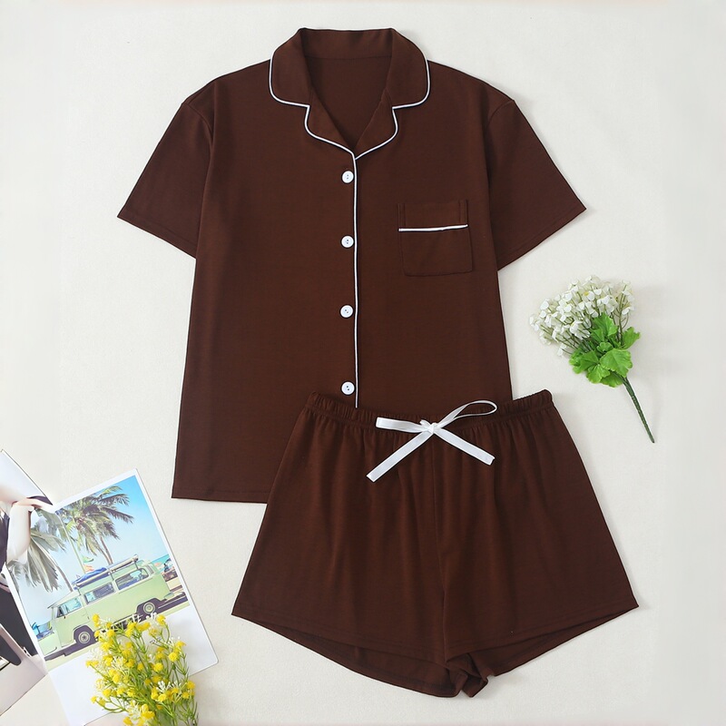 European and American Cross-Border Summer New Products, Women's Short-Sleeved Shorts, Pajamas, Casual, Fashionable, Loose-Fitting, Suitable for Going Out and Home Wear Sets European and American Cross-Border Summer New Products, Women's Short-Sleeved Shorts, Pajamas, Casual, Fashionable, Loose-Fitting, Suitable for Going Out and Home Wear Sets
