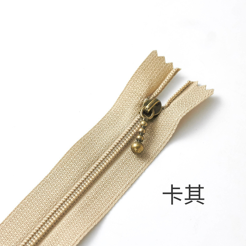 スポット手作り diy バッグハンドバッグジッパー No. 3 ナイロンブロンズクローズドテールショートジッパーロックフリーマルチカラーメーカー卸売|undefined