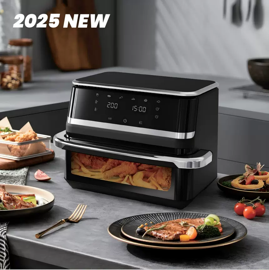 家用双锅空气炸锅不锈钢炸锅现货电炸锅大容量多功能批发跨境外贸