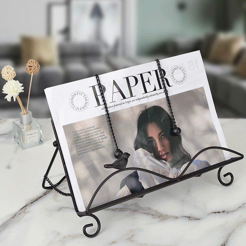 Кованое железо в скандинавском стиле Вертикальная книжная полка Полка для журналов Складная газетная полка Домашний офис Стеллаж для хранения творческих изделий ручной работы