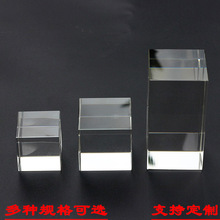 厂家直供k9水晶四方体内雕棱镜透镜水晶玻璃摆件光学实验棱镜批发