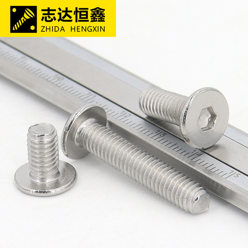 304 stainless steel thin flat head hexagonal machine screws CM hexagonal machine screws non-magnetic screws M2-M12