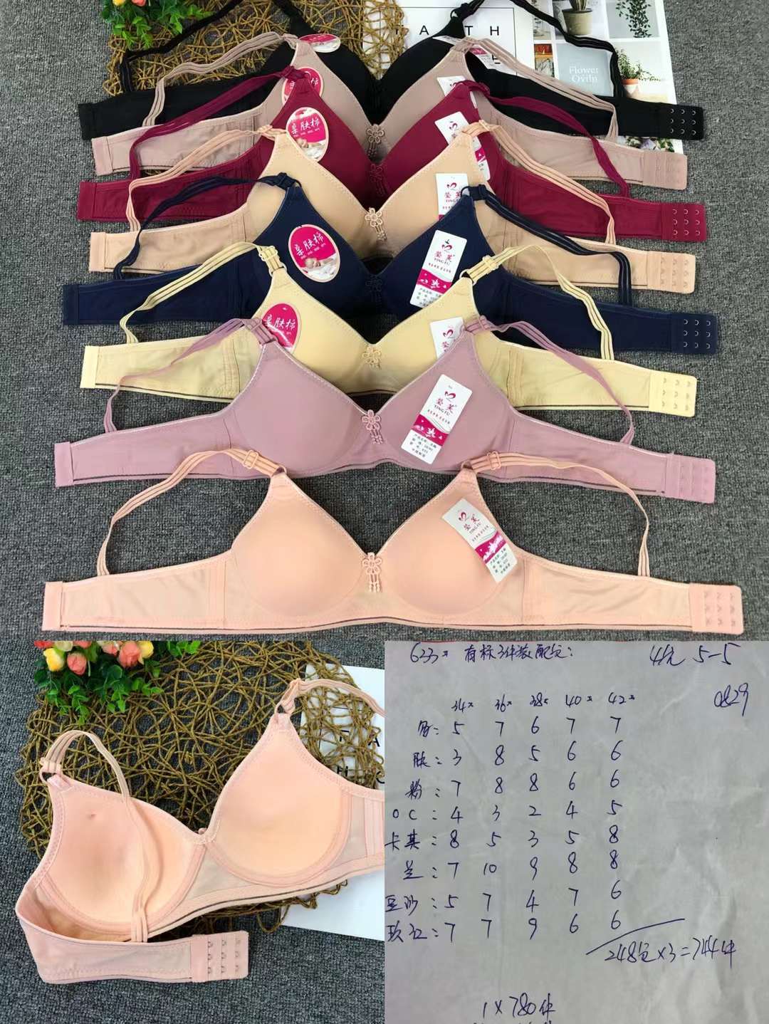 Sujetador de la ropa interior de la madre tres pechos delgada de mediana edad y ancianos sujetador inalámbrico de algodón pequeño pecho empuja hacia arriba más sujetador de tamaño al por mayor