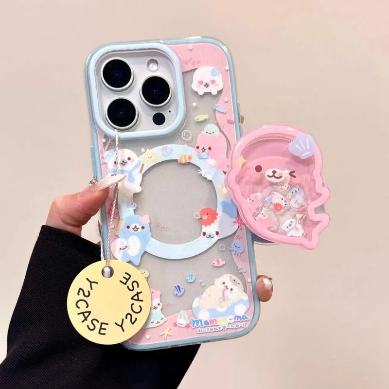 Seal-Themed Magnetic Phone Case Suitable for Samsung S23 Fe, S25 Ultra/S24 Plus/S21, and Apple 16 Pro Max