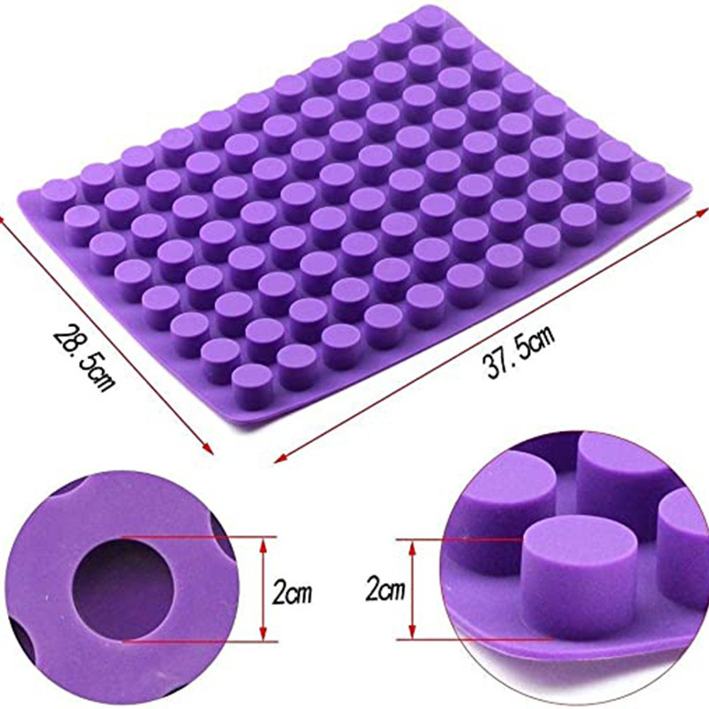 爆款88孔圆柱硅胶模具 迷你冰格模具 圆形冰块巧克力糖果蛋糕