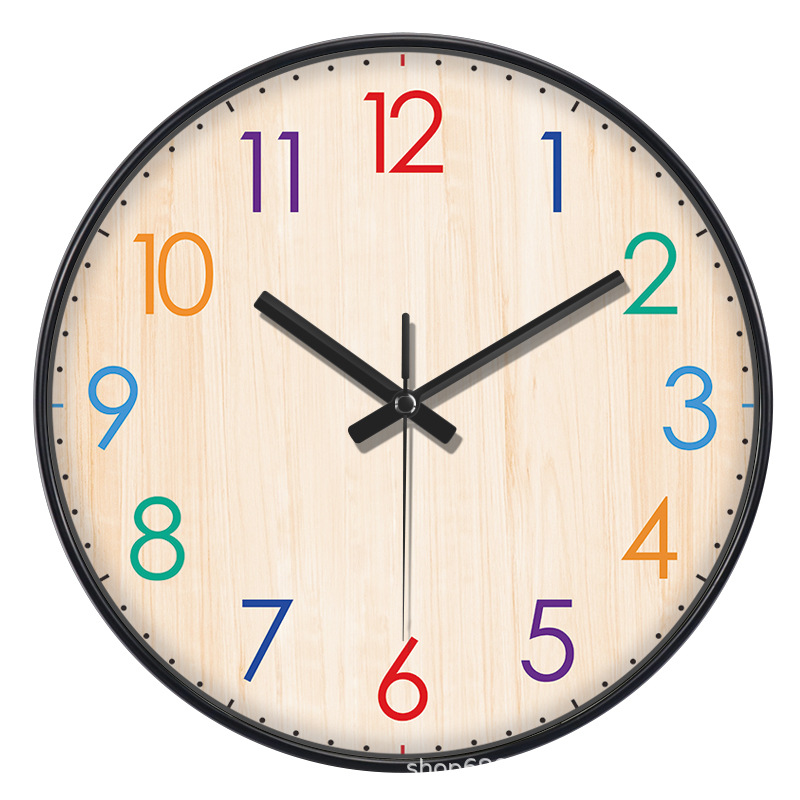 Reloj de pared creativo estilo nórdico - Con display de temperatura y calendario - Silencioso - Para sala de estar y dormitorio - Diseño atmosférico