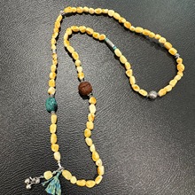 S925银随型蜜蜡松石紫金鼠兽面葫芦多圈弹力手串多样性