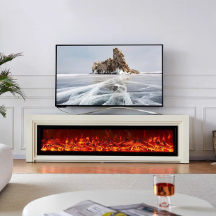 Simple French Style Fireplace Decorative Cabinet Solid Wood Household Villa Living Room Cream Wind Simulation Flame Electric Heating