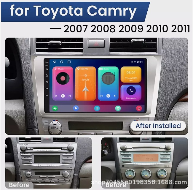 Cross-border quad/eight-core Android car GPS navigation central control carplay for Toyota Camry