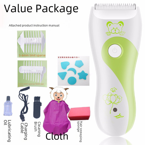 Battery-powered baby hair clipper electric razor child hair trimmer baby kid hair cutter wholesale