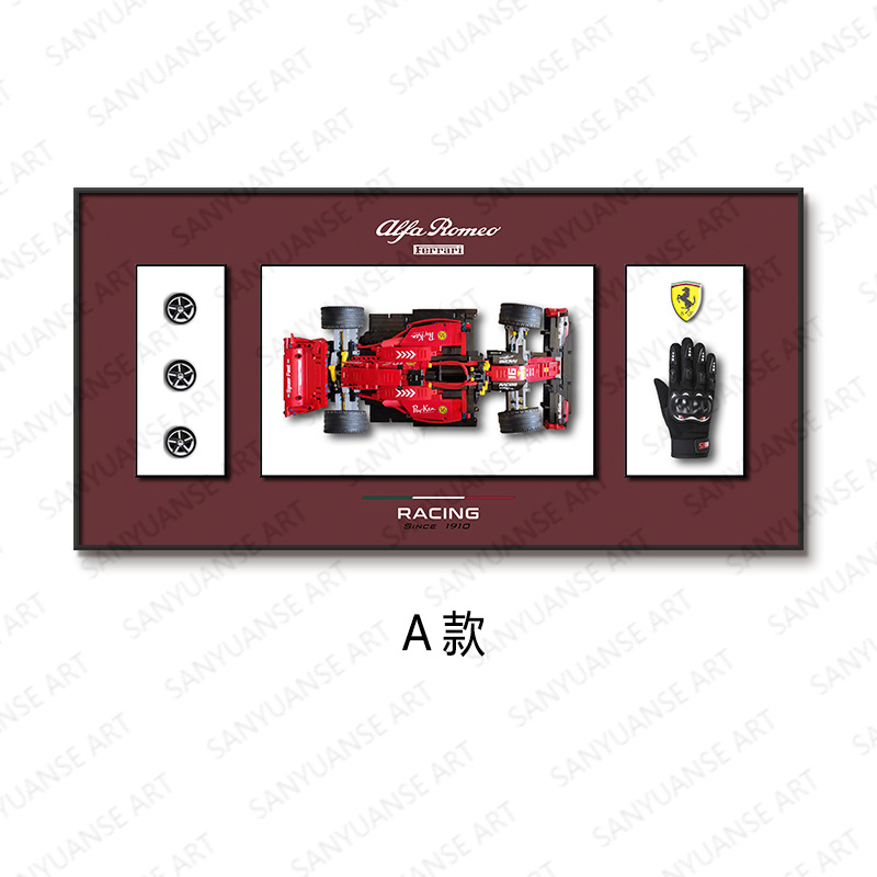 Sala de estar Entrada Dormitorio infantil Pintura decorativa Bloque de construcción tridimensional creativo Motocicleta Fondo de sofá Pintura de pared Mural de dormitorio