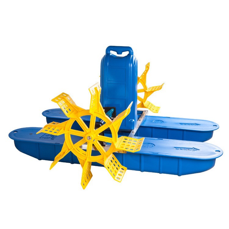 池塘鱼池养鱼虾养殖叶轮水车式氧气机 380V鱼塘养殖场水车增氧机