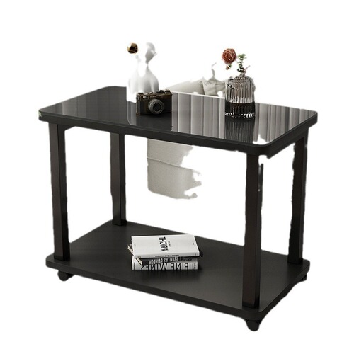 Coffee table living room household small apartment movable sofa side table modern simple tempered glass simple small table