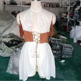 夜听香西部女郎前开襟绑带套装情趣内衣古风性感制服诱惑