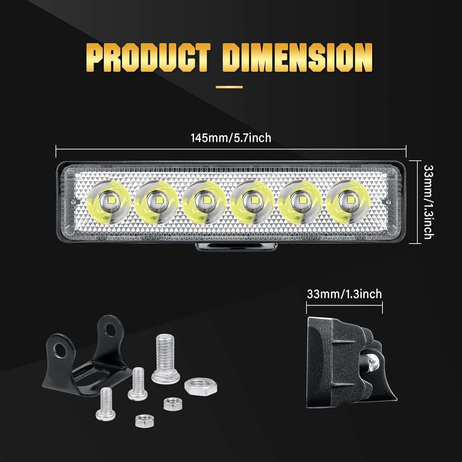 Cross-Border In-Stock 18W Automotive Work Light, Vehicle Inspection Light, Motorcycle Spotlight, Off-Road Vehicle Light, Modified Led Car Light