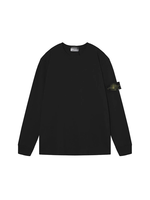 高級STONEストーンクロスボーダーアイランドヨーロッパとアメリカのラウンドネックスウェットシャツ長袖Tシャツルーズ男性と女性のカップルスタイルの袖章バッジ|undefined