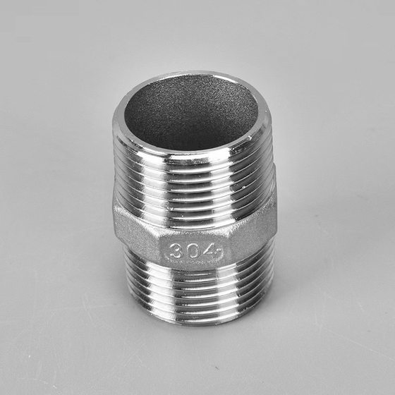 304 Stainless Steel Hexagonal Outer Wire Double-ended Straight-through Wire Joint Short Water Pipe Direct Heating 4 Minutes 6 Minutes 1inch