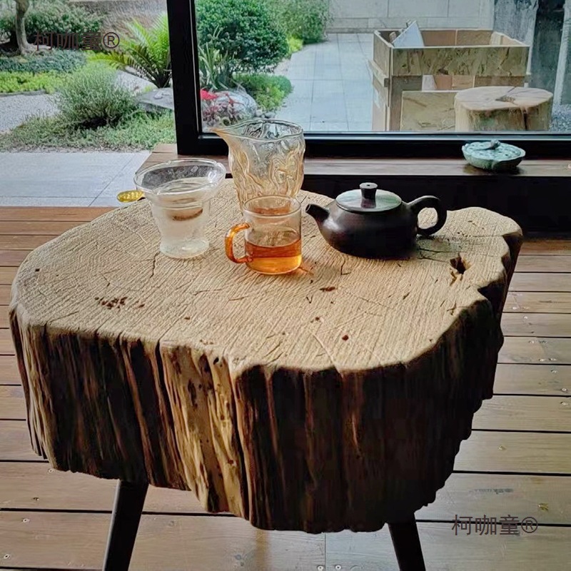 风化木茶几铁栎木铁力木老木头茶几榻榻米客厅民宿特色小茶麦太保
