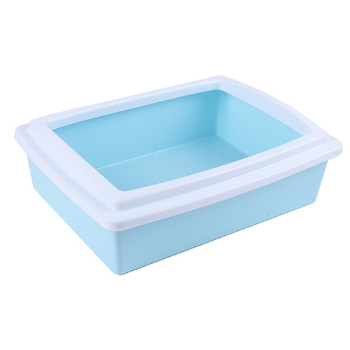 Pet Supplies Factory Leak-Proof Sand, Odor-Proof, Splash-Proof Small Open Cat Litter Box, Ultra Large Half Full Enclosed Cat Litter Pan