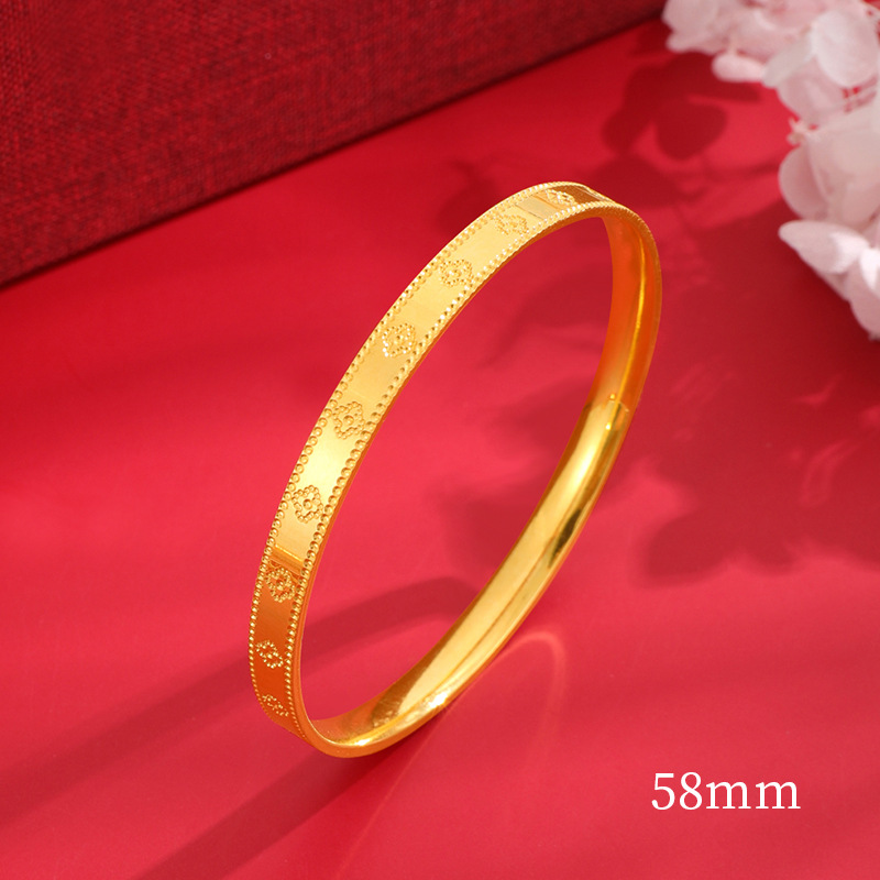 Trébol de cuatro hojas pulsera de oro pulsera de mujer simple de moda estilo de todo fósforo Pequeño anillo afortunado cerrado joyería de aleación de cobre