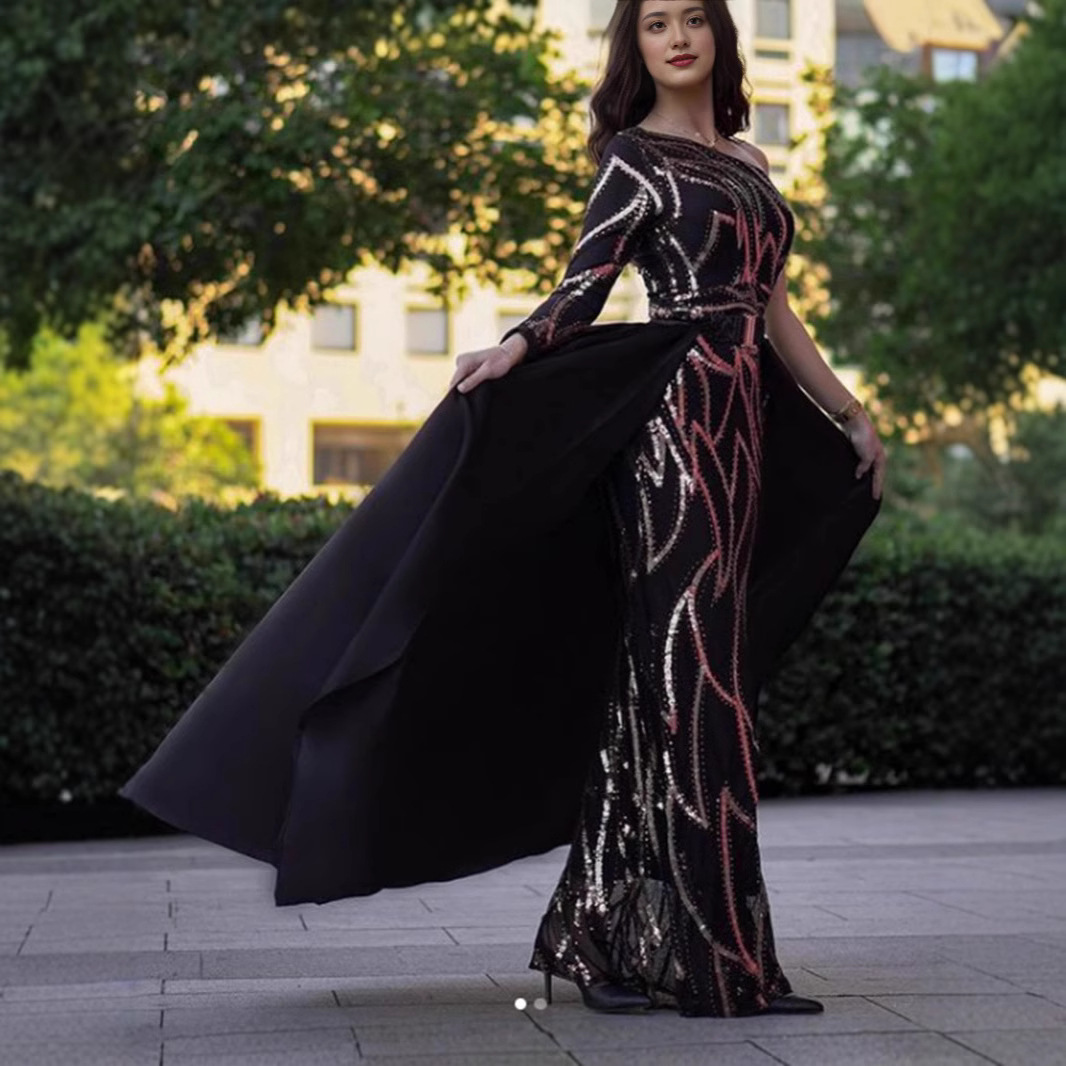 elegant solid color colored red long skirt