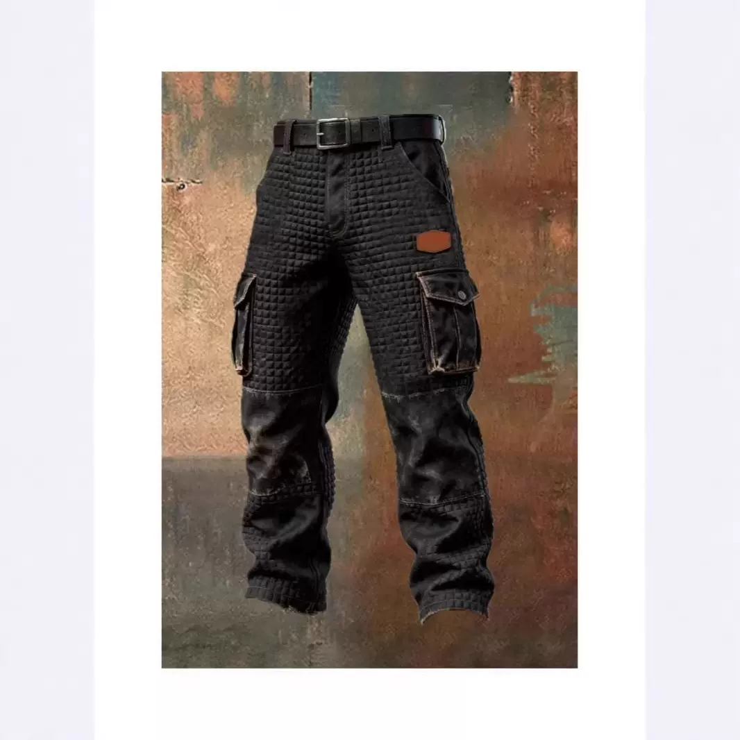 2025跨境新款朋克男士长裤复古工装裤外贸型男装独立站热卖