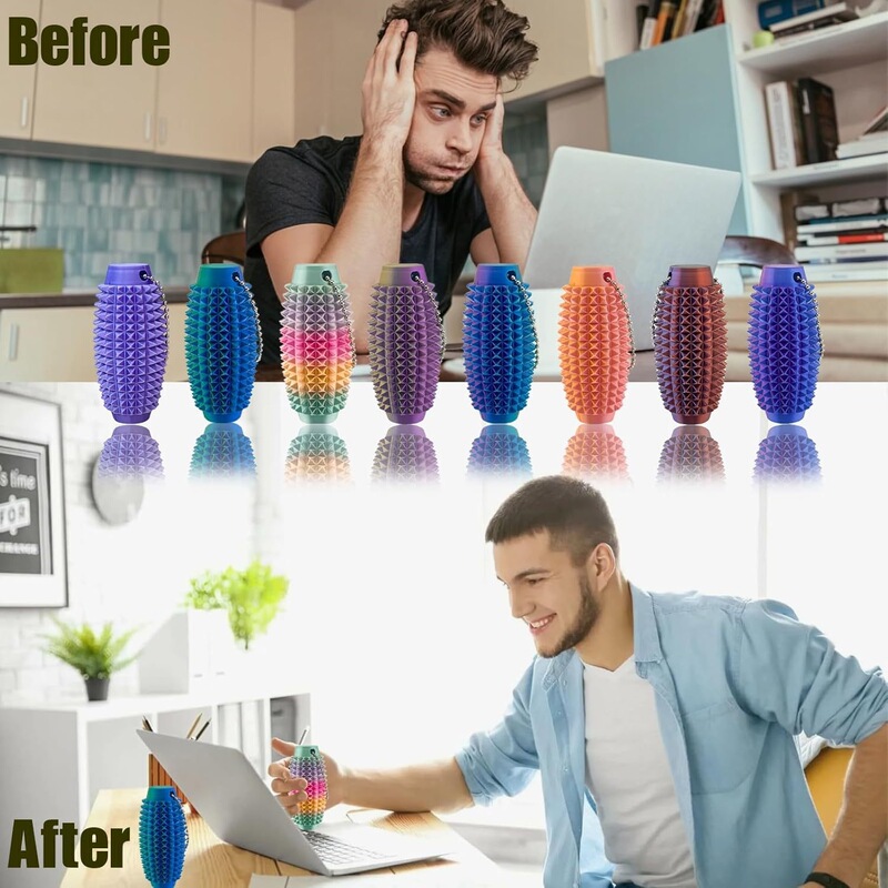 Upgraded version of Grippie pain stimulation fidget toy 3D printed keychain stress-relief gadget educational toy Upgraded version of Grippie pain stimulation fidget toy 3D printed keychain stress-relief gadget educational toy