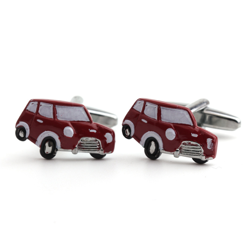 Car shape cufflinks spray paint printing paint French shirt men's cuff cuff nails_voghion.com