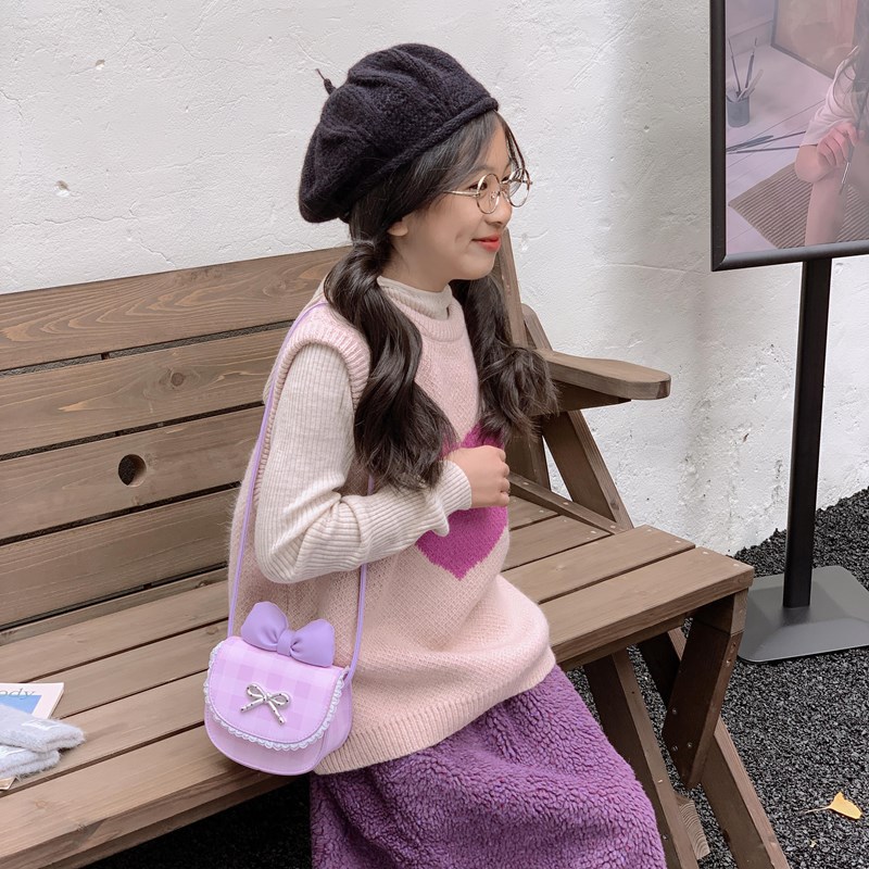 Mini compacto para niños y niñas bolsas de hombro a cuadros lindas bolsas de cadena para bebés nuevas bolsas para padres e hijos