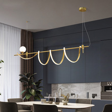 北歐輕奢音符餐廳飯廳燈現代簡約創意個性餐桌燈吧台網紅長條吊燈